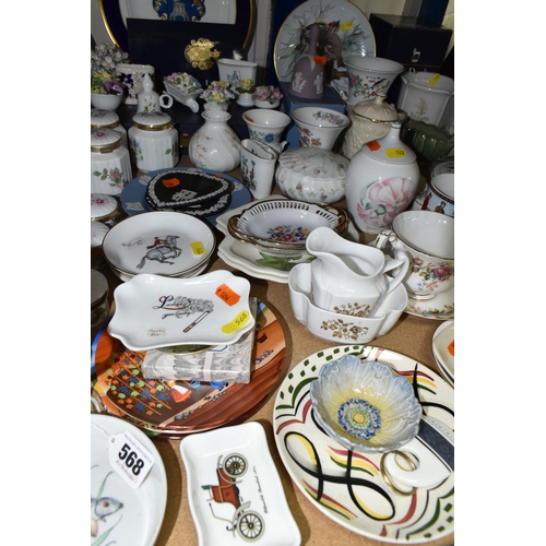 568 - A COLLECTION OF ROYAL DOULTON, AYNSLEY AND WEDGWOOD GIFTWARE AND OTHER CERAMICS, including Royal Dou... 