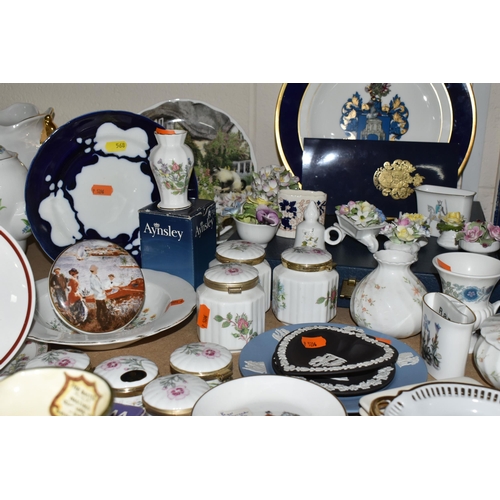 568 - A COLLECTION OF ROYAL DOULTON, AYNSLEY AND WEDGWOOD GIFTWARE AND OTHER CERAMICS, including Royal Dou... 