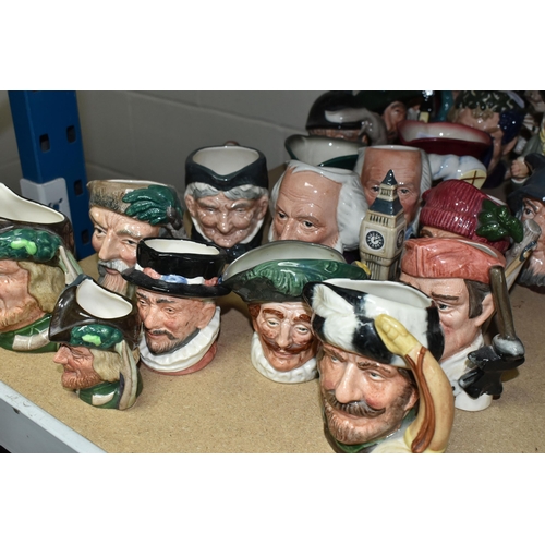 577 - TWENTY FIVE ROYAL DOULTON CHARACTER AND TOBY JUGS, the two large jugs comprising John Barleymow and ... 