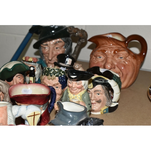 577 - TWENTY FIVE ROYAL DOULTON CHARACTER AND TOBY JUGS, the two large jugs comprising John Barleymow and ... 