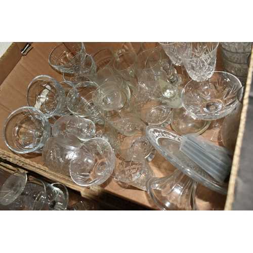 598 - SIX BOXES OF CERAMICS, GLASSWARE AND ORNAMENTS, to include four Chatsworth covered tea mugs, glass d... 