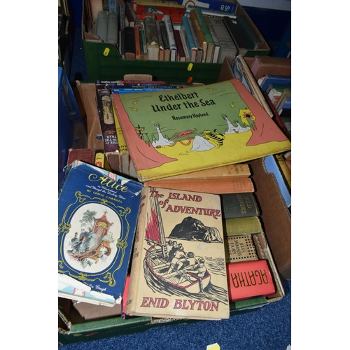 600 - SIX BOXES OF BOOKS, approximately one hundred and twenty mostly mid-century children's and young adu... 