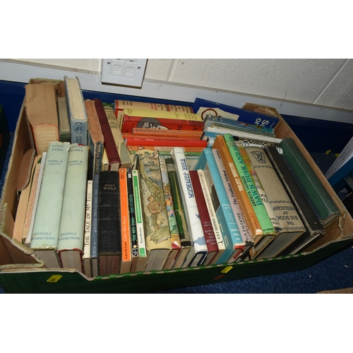 600 - SIX BOXES OF BOOKS, approximately one hundred and twenty mostly mid-century children's and young adu... 