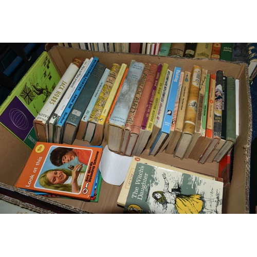 600 - SIX BOXES OF BOOKS, approximately one hundred and twenty mostly mid-century children's and young adu... 