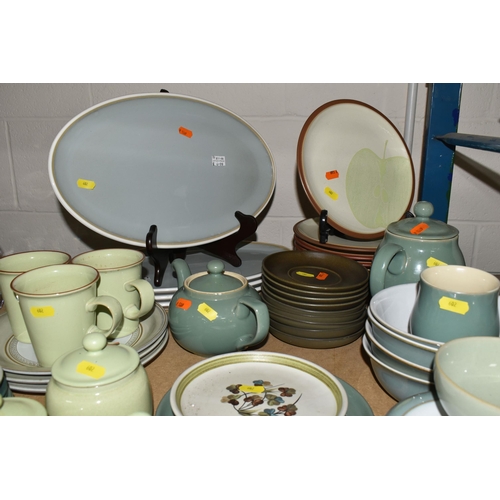 602 - A QUANTITY OF DENBY AND DENBY STYLE TABLEWARES, to include Denby Juice Fruits plates, four 40cm oval... 