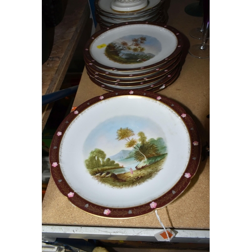 604 - CHARLES FIELD HAVILAND PART DESERT SERVICE, comprising of twelve 23cm plates, each having a hand-pai... 