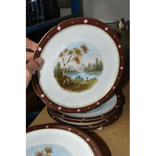 604 - CHARLES FIELD HAVILAND PART DESERT SERVICE, comprising of twelve 23cm plates, each having a hand-pai... 