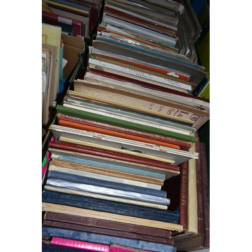 610 - SIX BOXES OF MUSIC BOOKS & SHEET MUSIC containing over eighty miscellaneous book titles on the subje... 