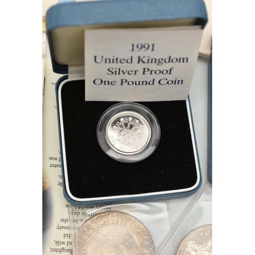 218 - A BOX OF ROYAL MINT COINAGE, to include 1992 Silver Proof Ten Pence two coin set, 1991 Silver Proof ... 