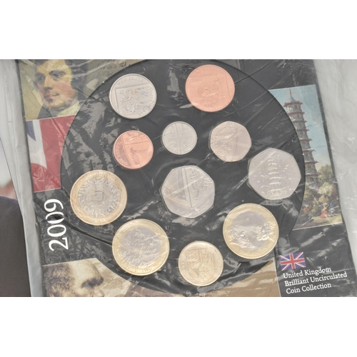 219 - A ROYAL MINT 2009 YEAR COIN SET, to include 'THE KEW GARDENS 50P COIN', together with royalty £5 coi... 