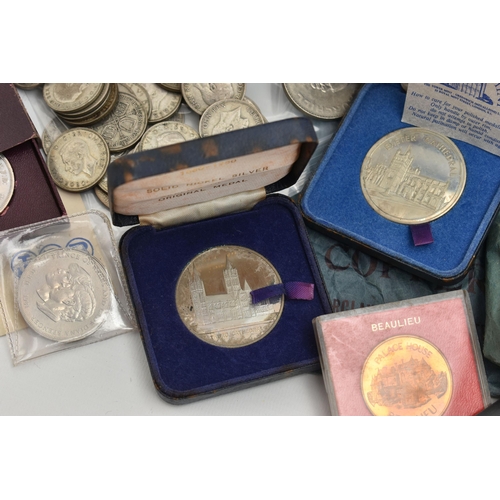 220 - A SHOE BOX OF UK COINAGE, to include 1894-1895 worn Crown coins, over 500 grams of Pre 1947 mainly S... 