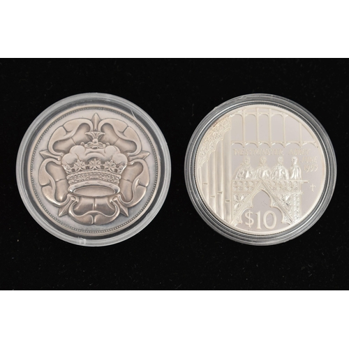 228 - TWO CAPSULATED COINS, to include an Elizabeth II Fiji 2002, Westminster Abbey June 1953 Ten Dollar c... 