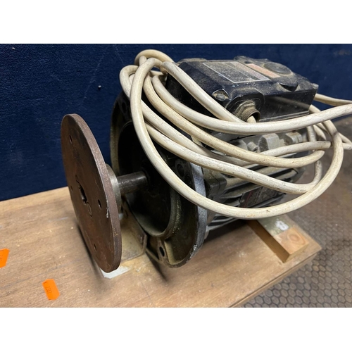 1104 - TWO ELECTRICAL MOTORS including a Haigh Engineering (see pic  for plate details) with a face plate f... 