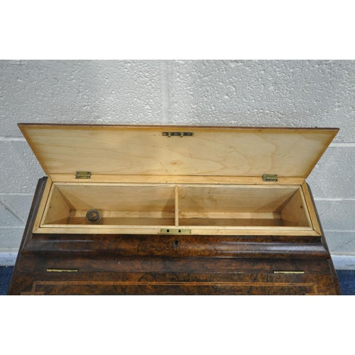 1210 - A VICTORIAN WALNUT DAVENPORT, with a raised gallery back, a small hinged compartment and a larger hi... 