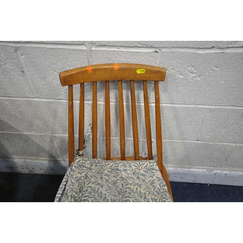 1230 - A 20TH CENTURY OAK EFFECT CIRCULAR DROP LEAF KITCHEN TABLE, diameter 106cm x height 74cm, along with... 