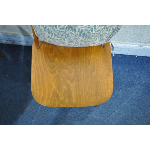 1230 - A 20TH CENTURY OAK EFFECT CIRCULAR DROP LEAF KITCHEN TABLE, diameter 106cm x height 74cm, along with... 