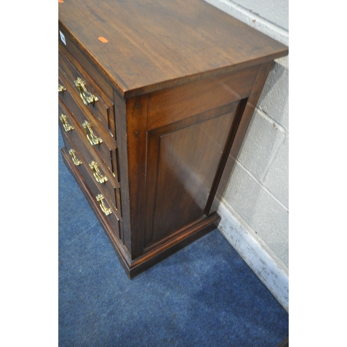 1242 - A 20TH CENTURY MAHOGANY CHEST OF FOUR GRADUATED DRAWERS, width 72cm x depth 44cm x height 84cm (cond... 