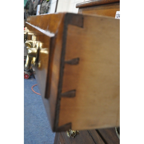 1242 - A 20TH CENTURY MAHOGANY CHEST OF FOUR GRADUATED DRAWERS, width 72cm x depth 44cm x height 84cm (cond... 