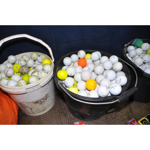 1060 - A COLLECTION OF GOLF BALLS AND ACCESSORIES including a large quantity of used golf balls, twelve tri... 