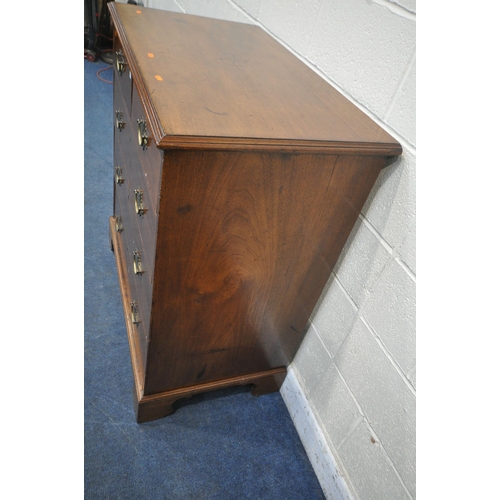 1259 - A GEORGIAN MAHOGANY CHEST OF TWO SHORT OVER THREE LONG DRAWERS, on bracket feet, width 99cm x depth ... 