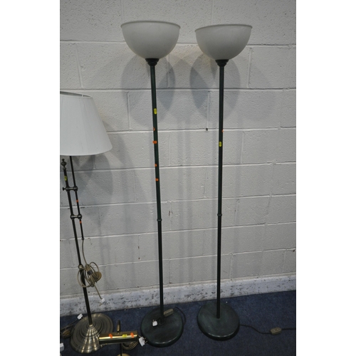 1273 - A SELECTION OF LIGHTING, to include a Dar lighting standard lamp, a pair of green BHS standard lamps... 