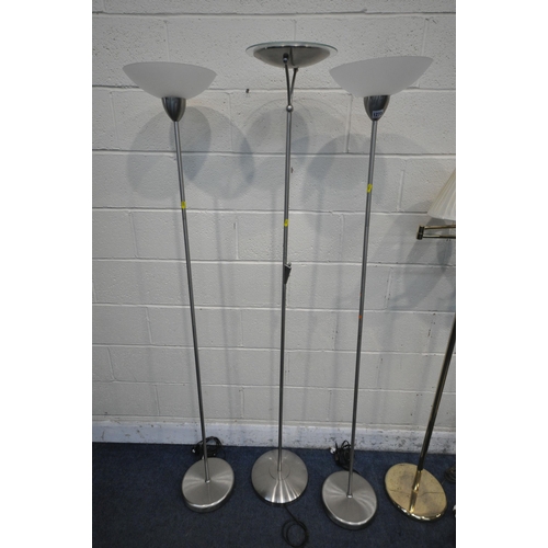 1273 - A SELECTION OF LIGHTING, to include a Dar lighting standard lamp, a pair of green BHS standard lamps... 