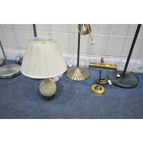 1273 - A SELECTION OF LIGHTING, to include a Dar lighting standard lamp, a pair of green BHS standard lamps... 