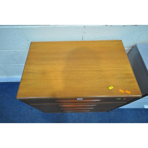 1299 - A G PLAN MID CENTURY TEAK CHEST OF FOUR DRAWERS, width 71cm x depth 46cm x height 74cm, along with a... 