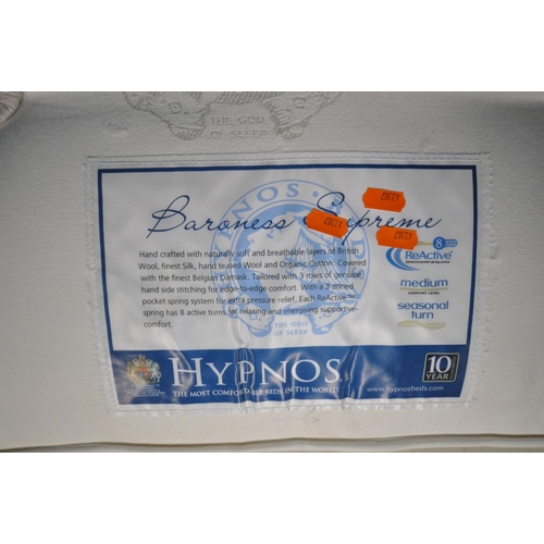 1331 - A HYPNOS 5FT DIVAN BED AND MATRESS (condition report: could use a clean, some stains to mattress, ge... 