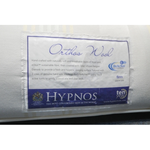 1333 - A HYPNOS ORTHOS WOOL 5FT MATRESS, with a divan base (condition report: general signs of usage)