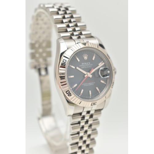 14 - A 'ROLEX' TURN O GRAPH OYSTER PERPETUAL DATEJUST WRISTWATCH, circa 2006, automatic movement, round b... 