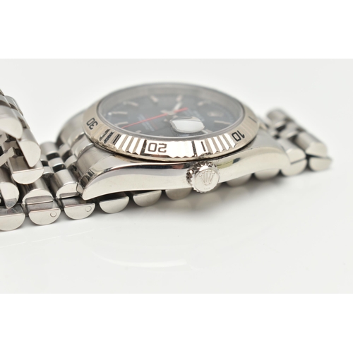 14 - A 'ROLEX' TURN O GRAPH OYSTER PERPETUAL DATEJUST WRISTWATCH, circa 2006, automatic movement, round b... 