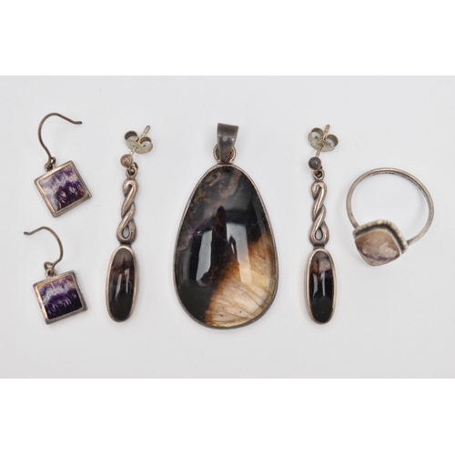 57 - A SELECTION OF BLUE JOHN JEWELLERY, to include a pair of 'C W Sellors' silver drop earrings, hallmar... 