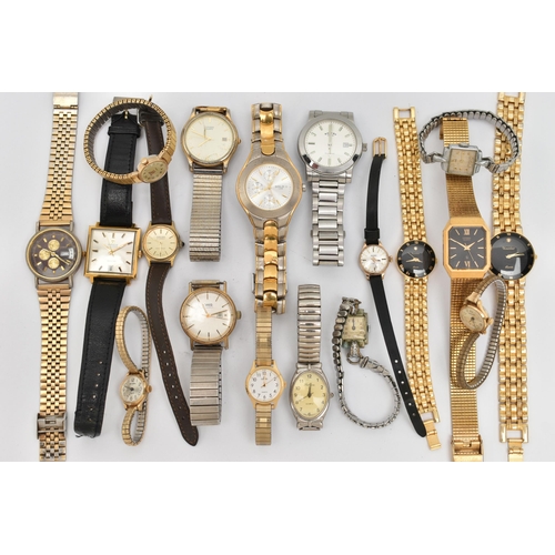 76 - A BAG OF ASSORTED LADIES AND GENTS WRISTWATCHES, mostly quartz movements, names to include 'Rotary, ... 