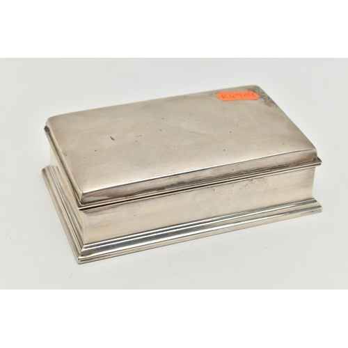 108 - AN AMERICAN 'GORHAM' STERLING SILVER CIGARETTE BOX, 20th century marks, polished rectangular form, h... 