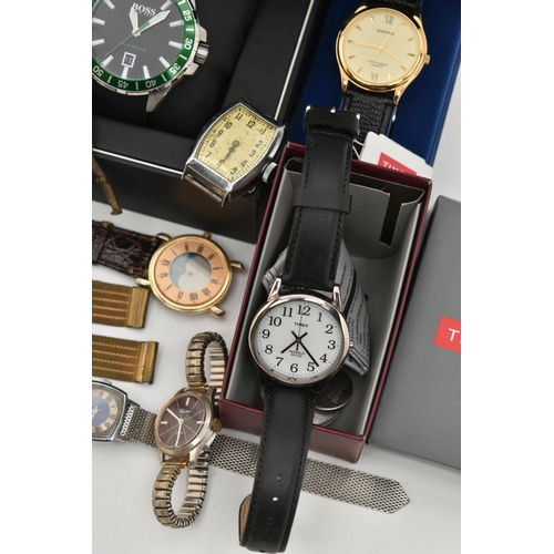 134 - A SELECTION OF WRISTWATCHES, to include a gents 'Hugo Boss, Hole In One Club' quartz wristwatch, lar... 