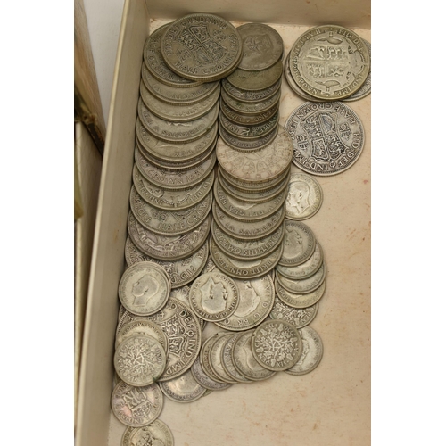 156 - A HEAVY PLASTIC TUB CONTAINING MIXED COINAGE, to include a 1937 Specimen Set of 15 coins Crown -Maun... 