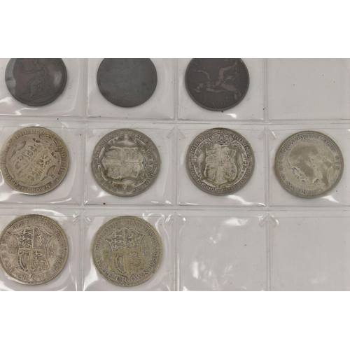 158 - A SMALL CARDBOARD BOX CONTAINING AUSTALIA BANKNOTES WITH MIXED COINAGE, to include a Royal Mint case... 