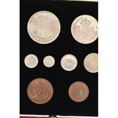 168 - A 1937 SPECIMEN COIN SET AND CASED ROYAL MINT SILVER PROOF £2 COIN, from Crown, Half Crown, Two Shil... 