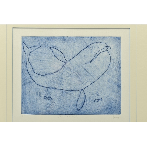 309 - MICHAEL LEUNIG (AUSTRALIA 1945) 'JONAH AND THE WHALE', an artist proof etching on paper depicting th... 