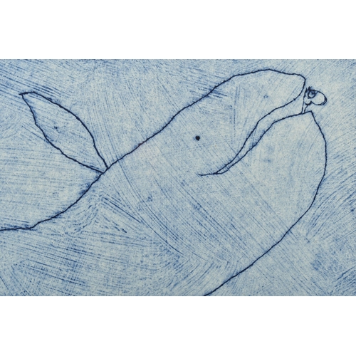 309 - MICHAEL LEUNIG (AUSTRALIA 1945) 'JONAH AND THE WHALE', an artist proof etching on paper depicting th... 