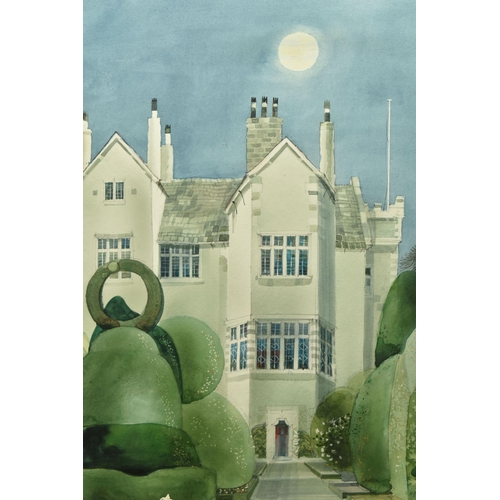 311 - RONALD MADDOX (1930-2018) 'TOPIARY GARDEN , LEVENS HALL', a depiction of the Elizabethan house and g... 