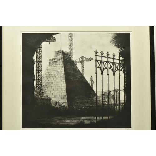 313 - JOHN HOWARD (BRITISH 1958) 'PYRAMIDE DI BIRMINGHAM', a limited edition dry point etching depicting a... 