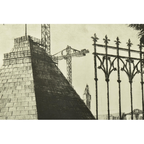 313 - JOHN HOWARD (BRITISH 1958) 'PYRAMIDE DI BIRMINGHAM', a limited edition dry point etching depicting a... 