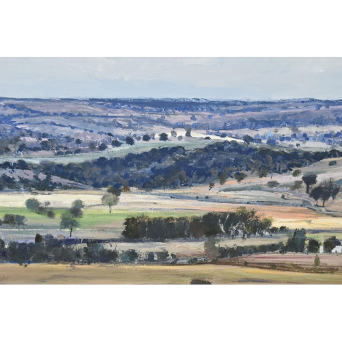 315 - SIMPSON (CONTEMPORARY) AN EXTENSIVE LANDSCAPE WITH ROLLING HILLS TO THE DISTANCE, signed and dated  ... 