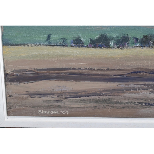 315 - SIMPSON (CONTEMPORARY) AN EXTENSIVE LANDSCAPE WITH ROLLING HILLS TO THE DISTANCE, signed and dated  ... 