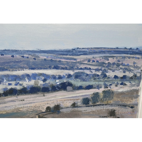 315 - SIMPSON (CONTEMPORARY) AN EXTENSIVE LANDSCAPE WITH ROLLING HILLS TO THE DISTANCE, signed and dated  ... 