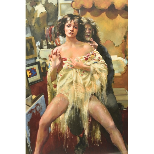 322 - ROBERT LENKIEWICZ (1941-2002) 'THE PAINTER WITH BENEDIKTE', a limited edition print depicting the ar... 