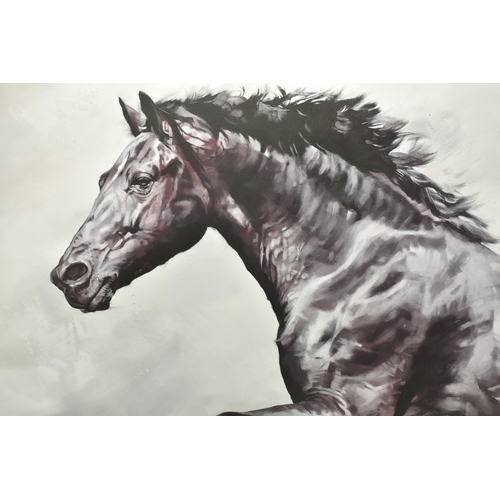 324 - DEBBIE BOON (BRITISH CONTEMPORARY) 'THE CONQUEROR', a signed limited edition portrait of a black hor... 