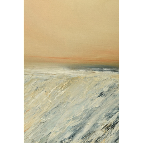 325 - LYNNE TIMMINGTON (BRITISH CONTEMPORARY) 'HORNING', a seascape at sunrise, signed bottom left, oil on... 